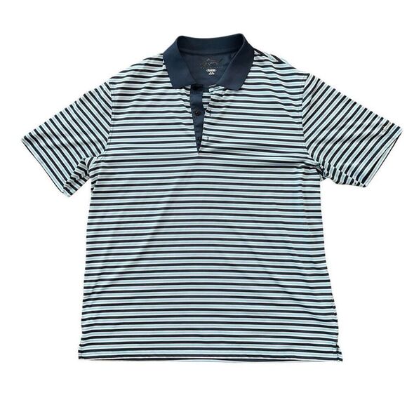 GREG NORMAN Play Dry Blue Striped Polo Shirt Size XL - Picture 1 of 7